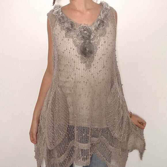 Gorgeous Pretty Angel gray gauzey material poncho - Picture 2 of 8